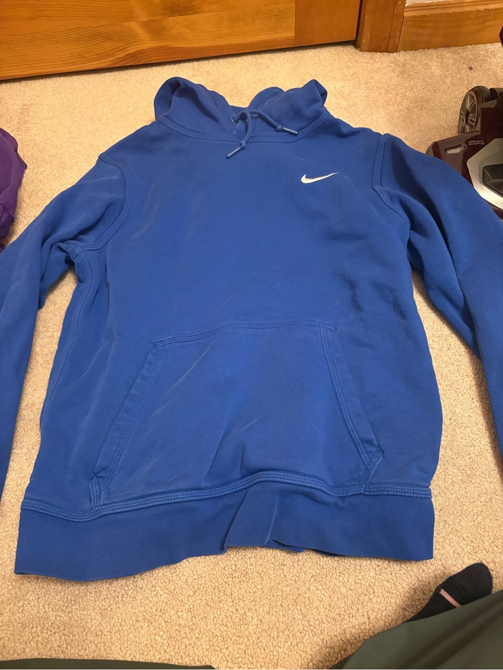 Nike Royal Blue Pullover Hoodie with White Swoosh and matching joggers